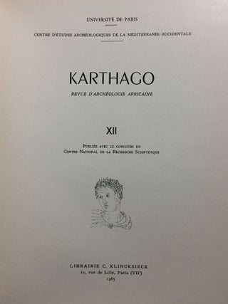 Karthago. Revue d'archéologie africaine. Tome XII[newline]M5616-02.jpg