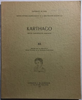 Item #M5616 Karthago. Revue d'archéologie africaine. Tome XII. AAE - Journal - Single issue[newline]M5616.jpg