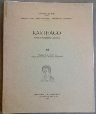Item #M5616a Karthago. Revue d'archéologie africaine. Tome XII. AAE - Journal - Single issue[newline]M5616a.jpg