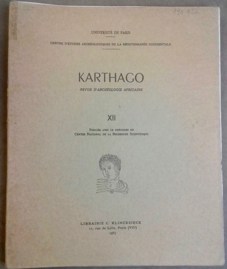 Item #M5616a Karthago. Revue d'archéologie africaine. Tome XII. AAE - Journal - Single issue.[newline]M5616a.jpg