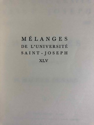 Mélanges offerts à M. Maurice Dunand. Tomes I & II (complete set)[newline]M5630a-02.jpg