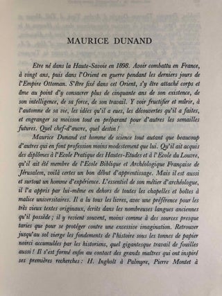 Mélanges offerts à M. Maurice Dunand. Tomes I & II (complete set)[newline]M5630a-04.jpg
