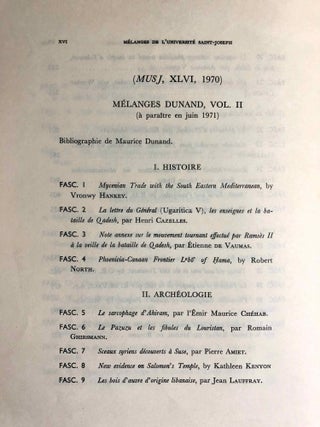 Mélanges offerts à M. Maurice Dunand. Tomes I & II (complete set)[newline]M5630a-08.jpg
