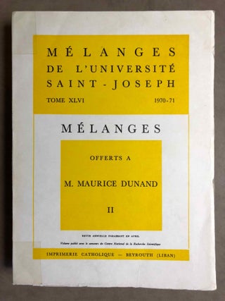 Mélanges offerts à M. Maurice Dunand. Tomes I & II (complete set)[newline]M5630a-11.jpg