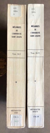 Item #M5630a Mélanges offerts à M. Maurice Dunand. Tomes I & II (complete set). DUNAND Maurice