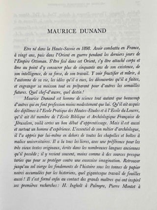 Mélanges offerts à M. Maurice Dunand. Tome I.[newline]M5630b-04.jpeg