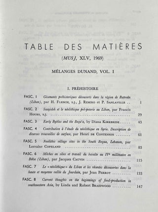 Mélanges offerts à M. Maurice Dunand. Tome I.