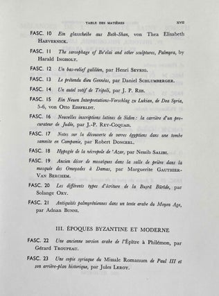 Mélanges offerts à M. Maurice Dunand. Tome I.