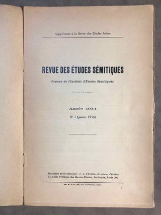 Revue des études sémitiques. Année 1934.[newline]M5634-01.jpg
