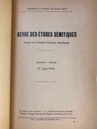Revue des études sémitiques. Année 1934.[newline]M5634-05.jpg