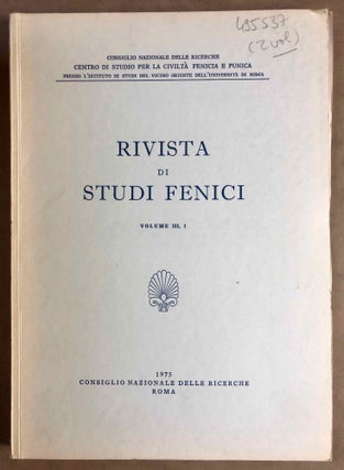 Rivista di studi fenici. Volume III to IX + supplemento Volume IX (15 volumes)[newline]M5635a-01.jpg