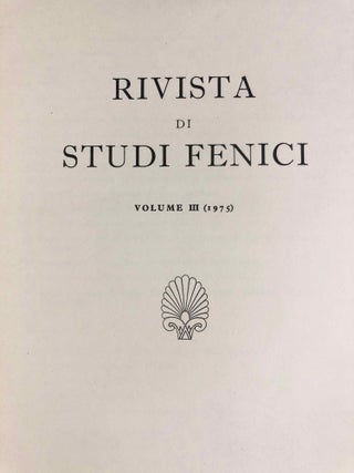 Rivista di studi fenici. Volume III to IX + supplemento Volume IX (15 volumes)[newline]M5635a-02.jpg