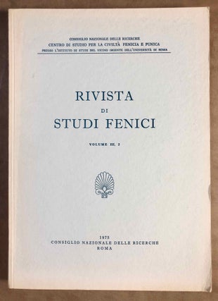 Rivista di studi fenici. Volume III to IX + supplemento Volume IX (15 volumes)[newline]M5635a-04.jpg