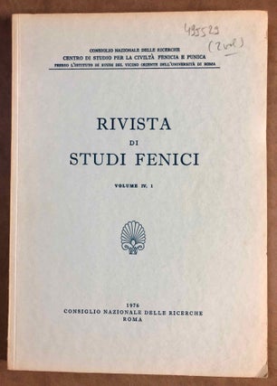 Rivista di studi fenici. Volume III to IX + supplemento Volume IX (15 volumes)[newline]M5635a-06.jpg