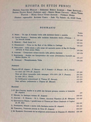 Rivista di studi fenici. Volume III to IX + supplemento Volume IX (15 volumes)[newline]M5635a-09.jpg