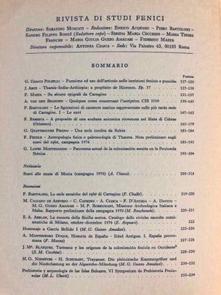 Rivista di studi fenici. Volume III to IX + supplemento Volume IX (15 volumes)[newline]M5635a-13.jpg