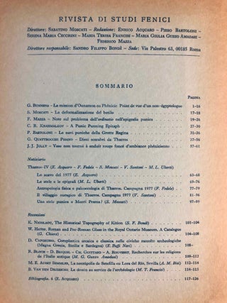 Rivista di studi fenici. Volume III to IX + supplemento Volume IX (15 volumes)[newline]M5635a-15.jpg