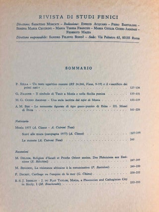 Rivista di studi fenici. Volume III to IX + supplemento Volume IX (15 volumes)[newline]M5635a-17.jpg