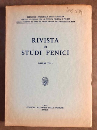 Rivista di studi fenici. Volume III to IX + supplemento Volume IX (15 volumes)[newline]M5635a-18.jpg