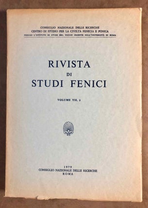 Rivista di studi fenici. Volume III to IX + supplemento Volume IX (15 volumes)[newline]M5635a-20.jpg