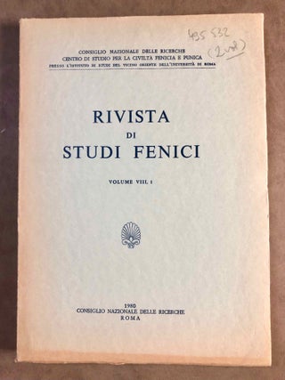 Rivista di studi fenici. Volume III to IX + supplemento Volume IX (15 volumes)[newline]M5635a-22.jpg