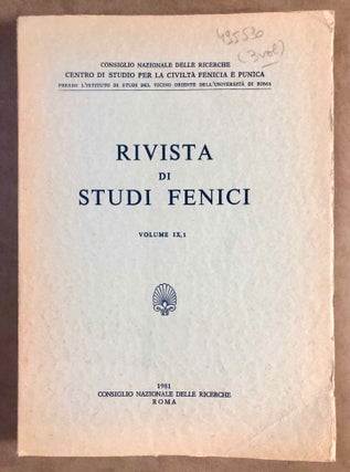 Rivista di studi fenici. Volume III to IX + supplemento Volume IX (15 volumes)[newline]M5635a-26.jpg