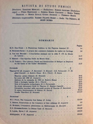 Rivista di studi fenici. Volume III to IX + supplemento Volume IX (15 volumes)[newline]M5635a-27.jpg