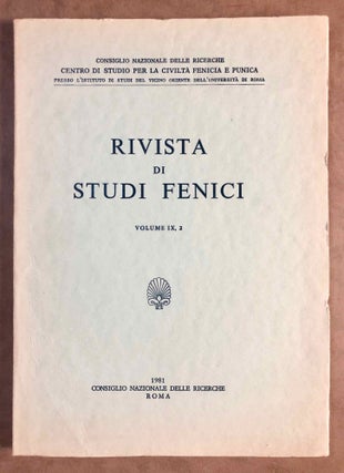 Rivista di studi fenici. Volume III to IX + supplemento Volume IX (15 volumes)[newline]M5635a-28.jpg