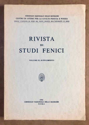Rivista di studi fenici. Volume III to IX + supplemento Volume IX (15 volumes)[newline]M5635a-30.jpg