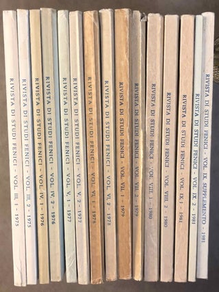 Item #M5635a Rivista di studi fenici. Volume III to IX + supplemento Volume IX (15 volumes). AAE...