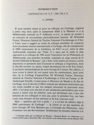 Studia Phoenicia VI. Carthago. Acta Colloquii Bruxellensis habiti diebus 2 et 3 mensis Maii anni 1986.[newline]M5646-03.jpg
