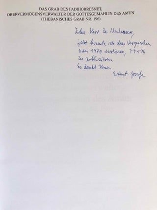 Das Grab des Padihorresnet, Obervermögensverwalter der Gottesgemahlin des Amun. Vol. I: Text. Vol. II: Tafeln (complete set)