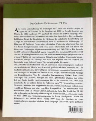 Das Grab des Padihorresnet, Obervermögensverwalter der Gottesgemahlin des Amun. Vol. I: Text. Vol. II: Tafeln (complete set)