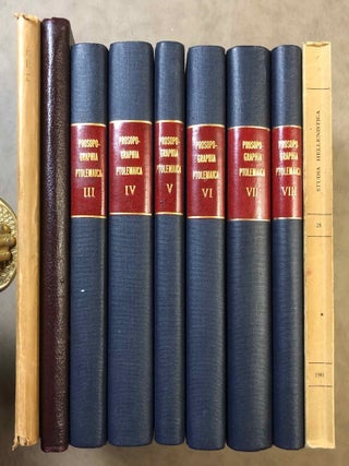 Item #M5693 Prosopographia Ptolemaica. Volumes I-IX (complete set). Vol. I: L'administration...