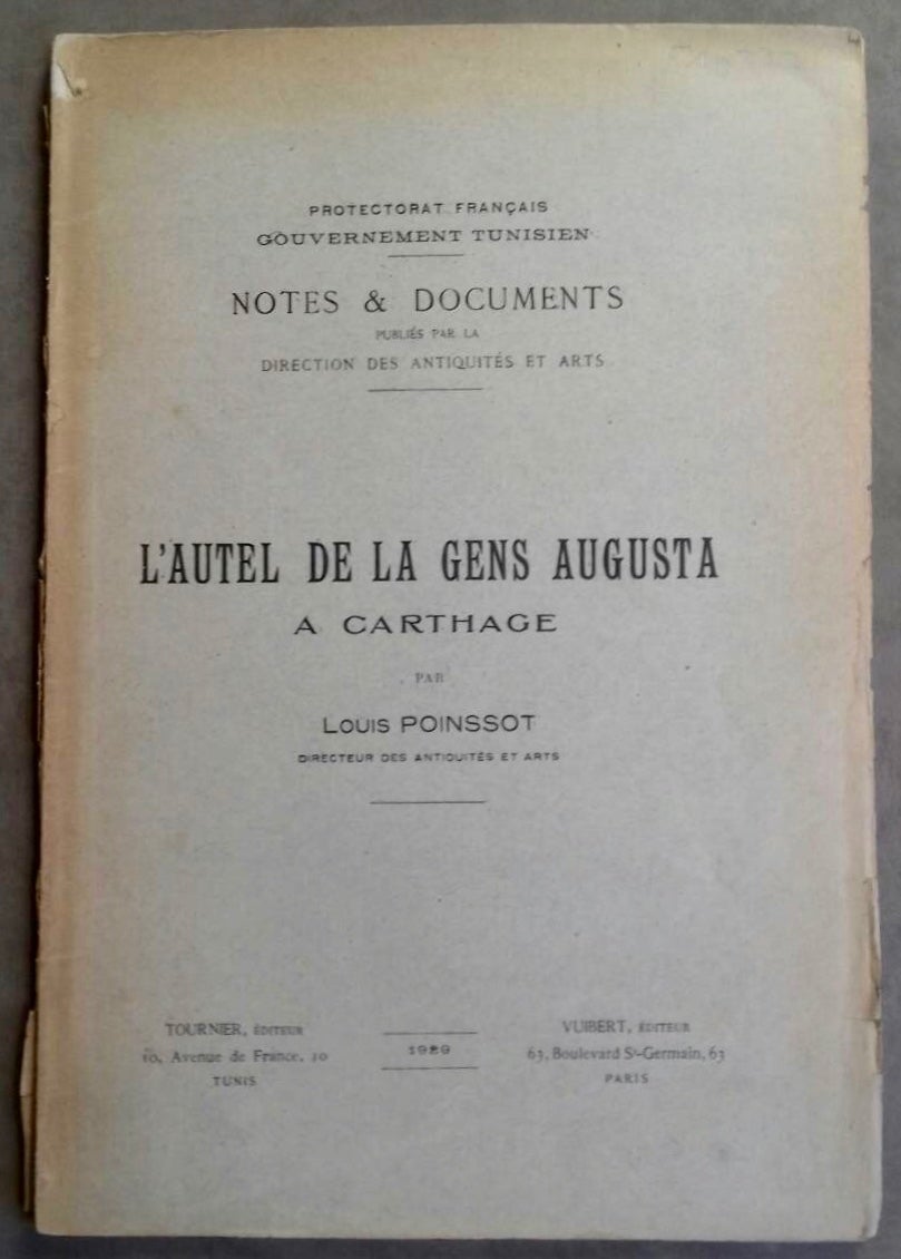 L'autel de la gens augusta à Carthage | POINSSOT Louis