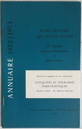 Item #M5745 Ecole pratique des Hautes Etudes. IVe Section, Sciences historiques et philologiques....[newline]M5745.jpg