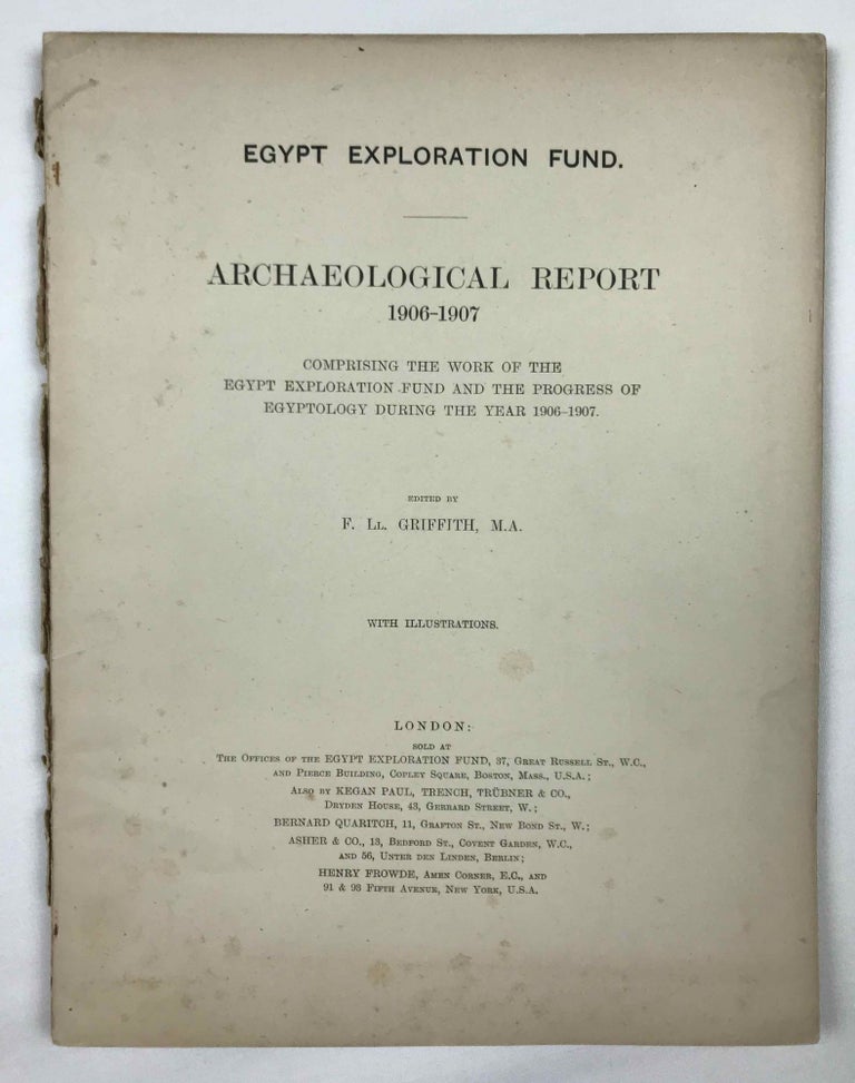 Item #M5797 Egypt Exploration Fund's "Archaeological Report” 1906-1907. Egypt Exploration Fund.[newline]M5797.jpeg