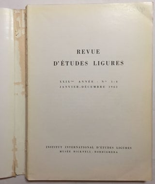 Revue d'études ligures. XXIXe année. No 1-4. Janvier - décembre 1963.[newline]M5798-01.jpg