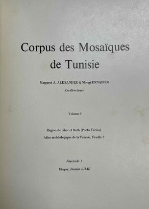 Corpus des mosaïques de Tunisie. Volume I: Région de Ghar el Melh (Porto Farina). Atlas archéologique de la Tunisie, feuille 7. Fascicules 1, 2 et 3 (complete set)[newline]M5871-02.jpeg