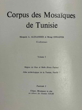 Corpus des mosaïques de Tunisie. Volume I: Région de Ghar el Melh (Porto Farina). Atlas archéologique de la Tunisie, feuille 7. Fascicules 1, 2 et 3 (complete set)[newline]M5871-07.jpeg