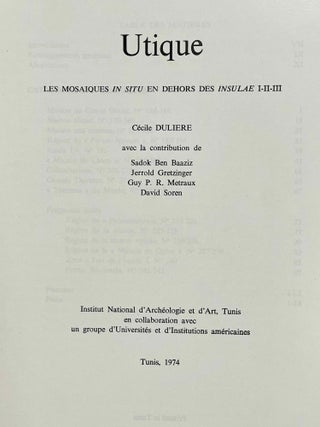 Corpus des mosaïques de Tunisie. Volume I: Région de Ghar el Melh (Porto Farina). Atlas archéologique de la Tunisie, feuille 7. Fascicules 1, 2 et 3 (complete set)[newline]M5871-08.jpeg