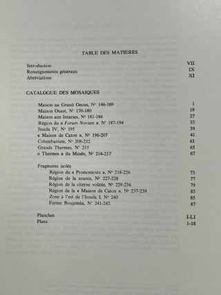 Corpus des mosaïques de Tunisie. Volume I: Région de Ghar el Melh (Porto Farina). Atlas archéologique de la Tunisie, feuille 7. Fascicules 1, 2 et 3 (complete set)[newline]M5871-09.jpeg