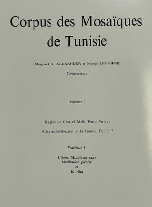 Corpus des mosaïques de Tunisie. Volume I: Région de Ghar el Melh (Porto Farina). Atlas archéologique de la Tunisie, feuille 7. Fascicules 1, 2 et 3 (complete set)[newline]M5871-12.jpeg