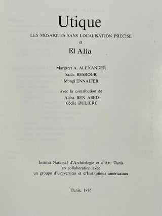 Corpus des mosaïques de Tunisie. Volume I: Région de Ghar el Melh (Porto Farina). Atlas archéologique de la Tunisie, feuille 7. Fascicules 1, 2 et 3 (complete set)[newline]M5871-13.jpeg