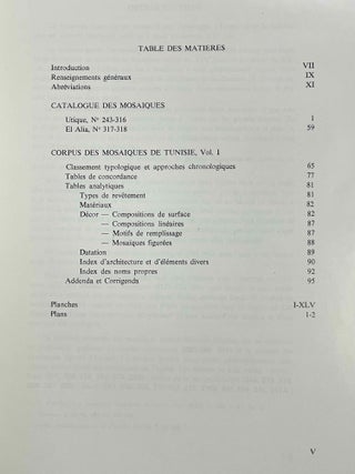 Corpus des mosaïques de Tunisie. Volume I: Région de Ghar el Melh (Porto Farina). Atlas archéologique de la Tunisie, feuille 7. Fascicules 1, 2 et 3 (complete set)[newline]M5871-14.jpeg