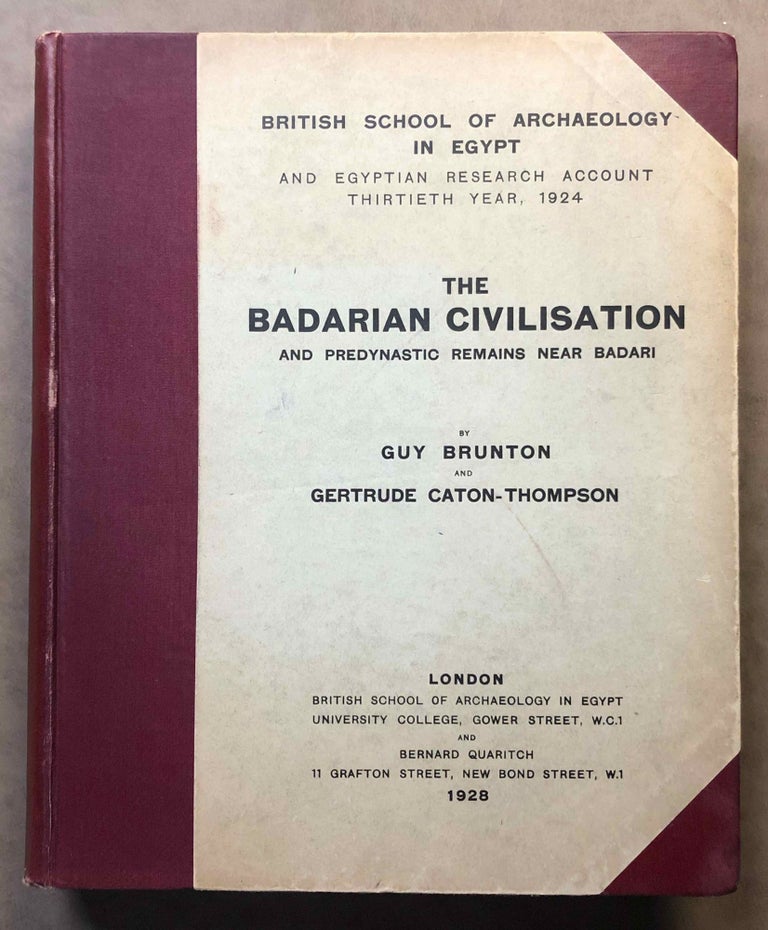 Item #M5903 The Badarian Civilisation and Predynastic Remains Near Badari. BRUNTON Guy - CATON-THOMPSON Gertrude.[newline]M5903.jpg