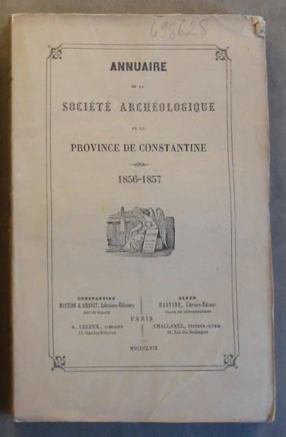 Item #M5913 Annuaire de la Société Archéologique de la province de Constantine. 1856-1857. AAE - Journal - Single issue.[newline]M5913.jpg