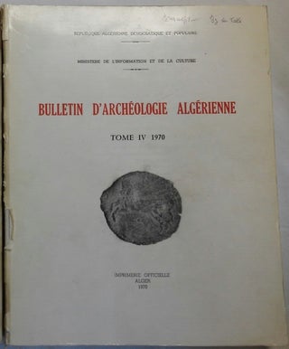 Item #M5931 Bulletin d'archéologie algérienne. Vol. IV. 1970. AAE - Journal - Single issue[newline]M5931.jpg
