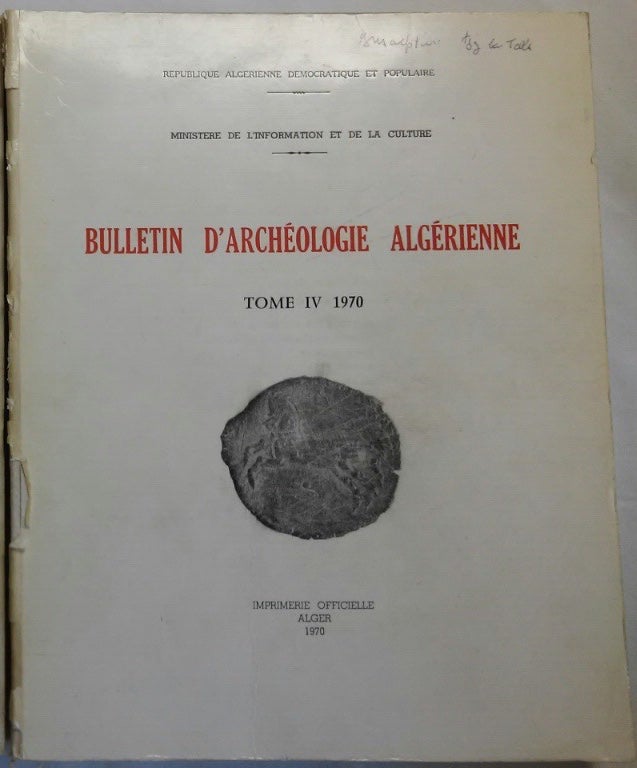 Item #M5931 Bulletin d'archéologie algérienne. Vol. IV. 1970. AAE - Journal - Single issue.[newline]M5931.jpg