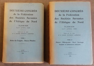 Item #M5940 Deuxième Congrès de la Fédération des Sociétés Savantes de l'Afrique du Nord....[newline]M5940.jpg